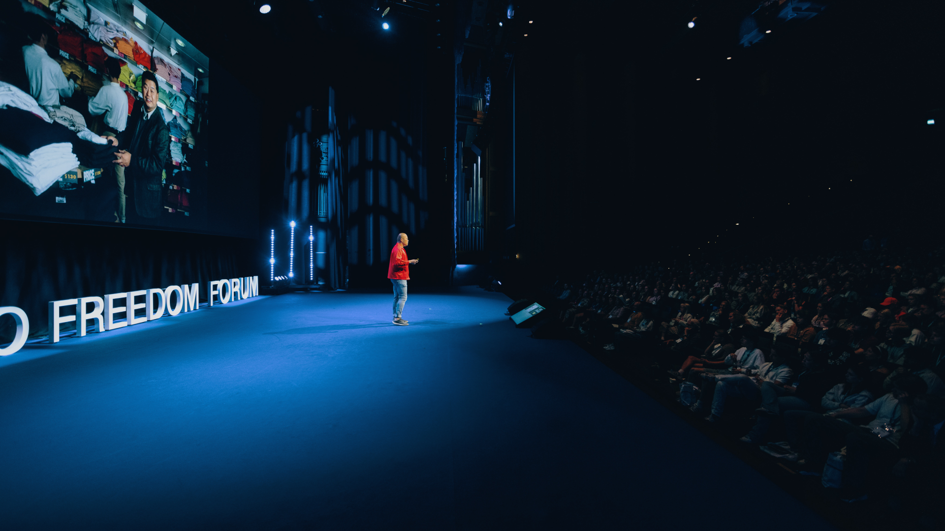 Speakers Announcements header featuring Sebastian Lai on the OFF stage