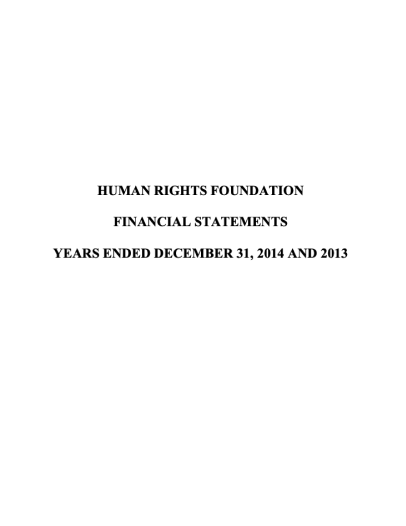 Financial Report - 2014 Financial Statement
