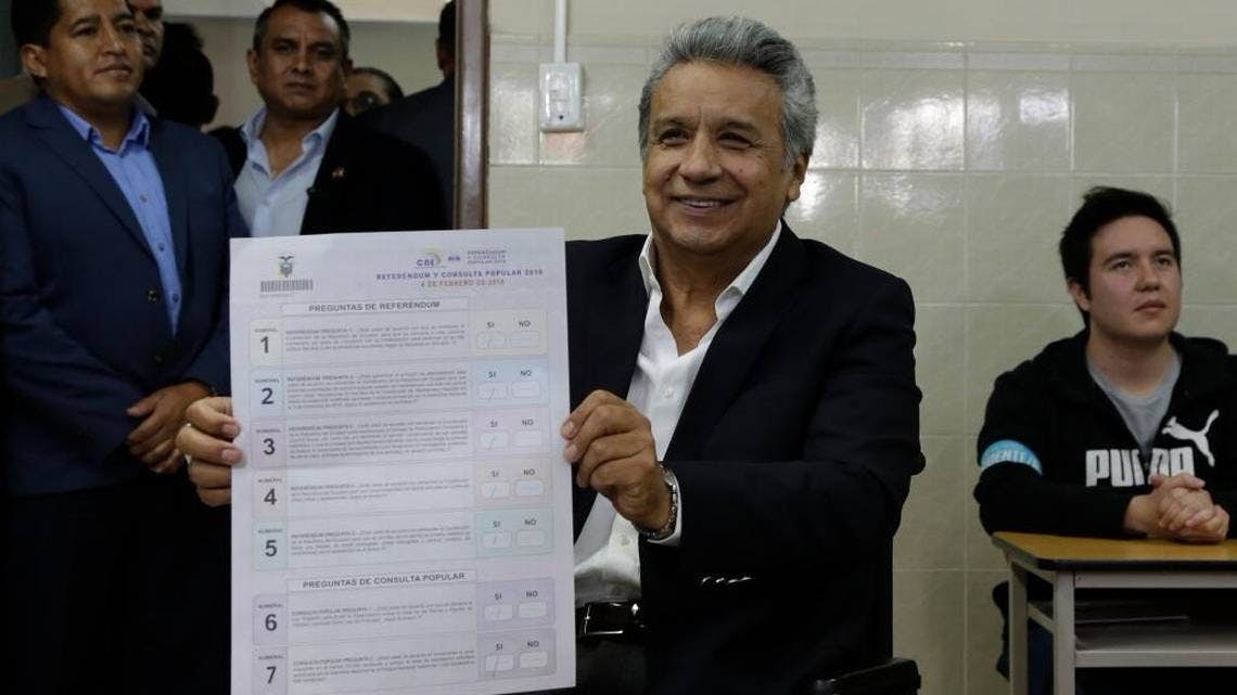 Ecuador’s Correa barred from presidency in national referendum