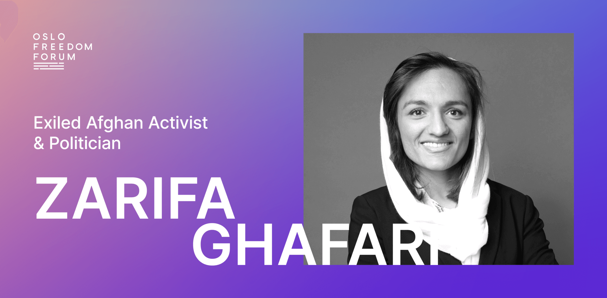 Zarifa Ghafari head shot oslo freedom forum