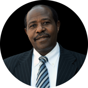 Rwandan human rights activist Paul Rusesabagina headshot with black background