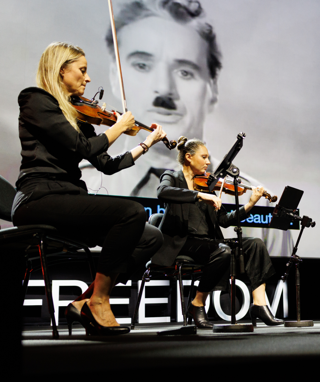 Oslo strings quartet performing at the Oslo Freedom Forum