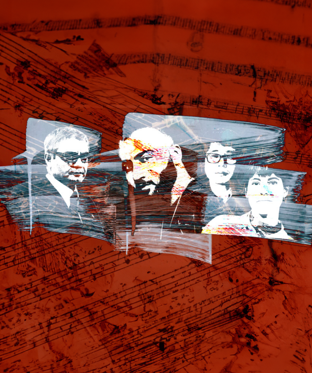 Banner featuring dissident artists Toomaj Salehi, Nadia Hernandez, Song Byeok and more