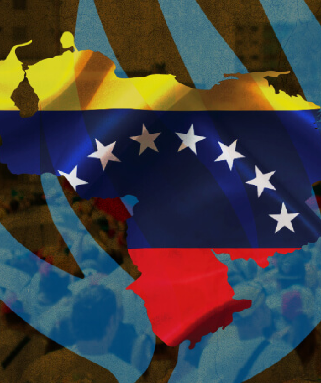 Venezuela's flag with UN themed background