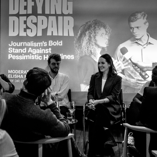 Image of the Defying Despair: Journalism’s Bold Stand Against Pessimistic Headlines panel held in Oslo, Norway.