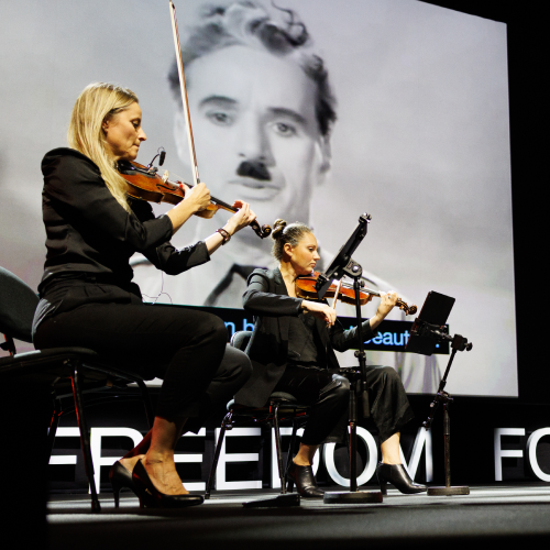 Oslo strings quartet performing at the Oslo Freedom Forum