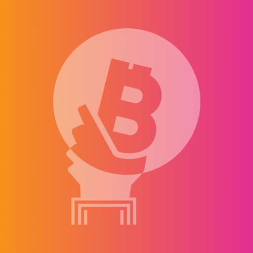 Bitcoin development fund logo with orange gradient background