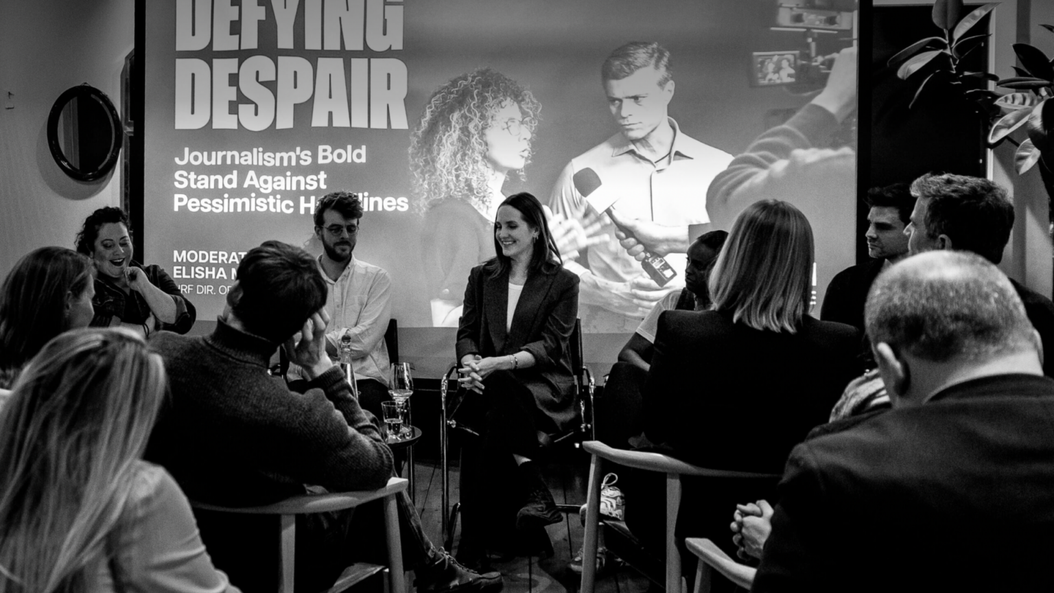 Image of the Defying Despair: Journalism’s Bold Stand Against Pessimistic Headlines panel held in Oslo, Norway.