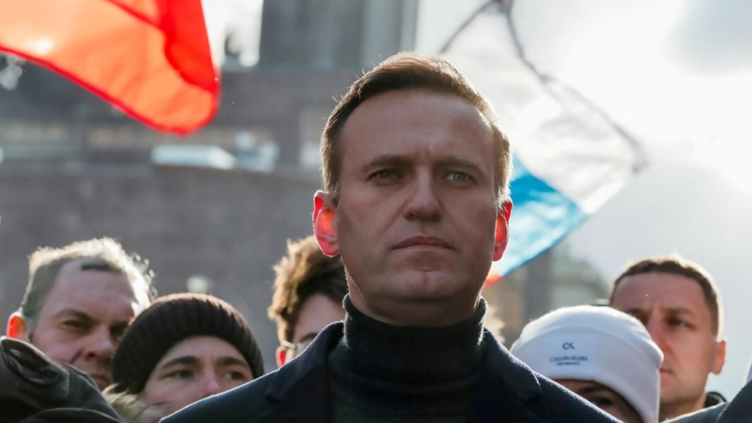 Russian dissident Alexei Navalny leading a rally