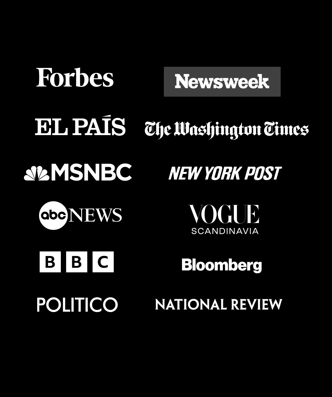 HRF 2023 media highlights featuring multiple news outlets including Forbes, MSNBC, BBC and more