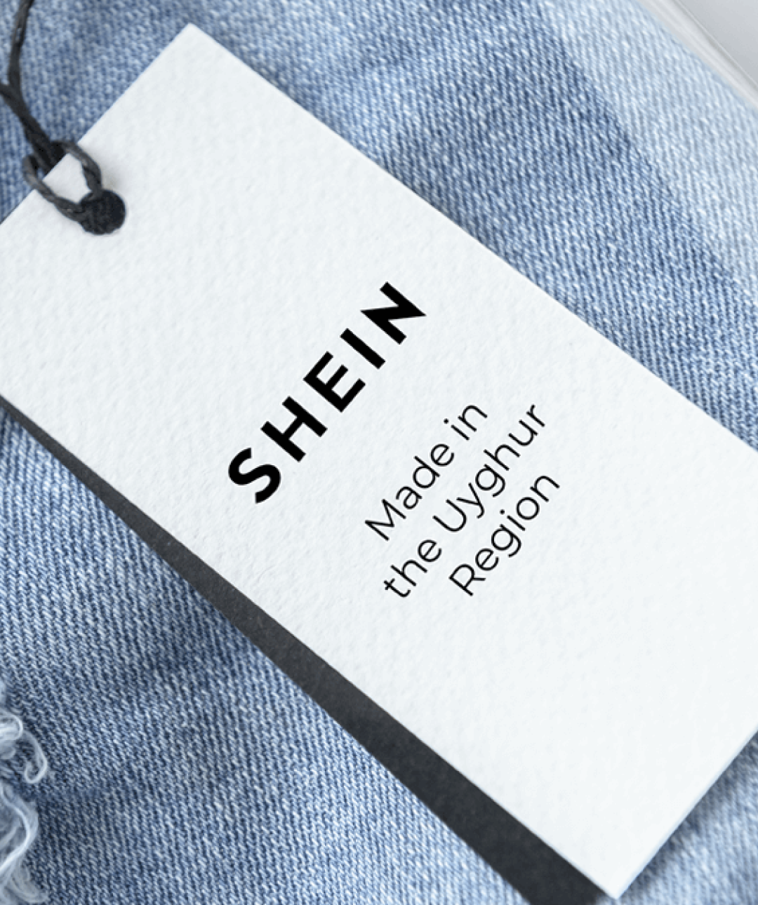 Personalized Shein tag highlighting the use of forced Uyghur labor