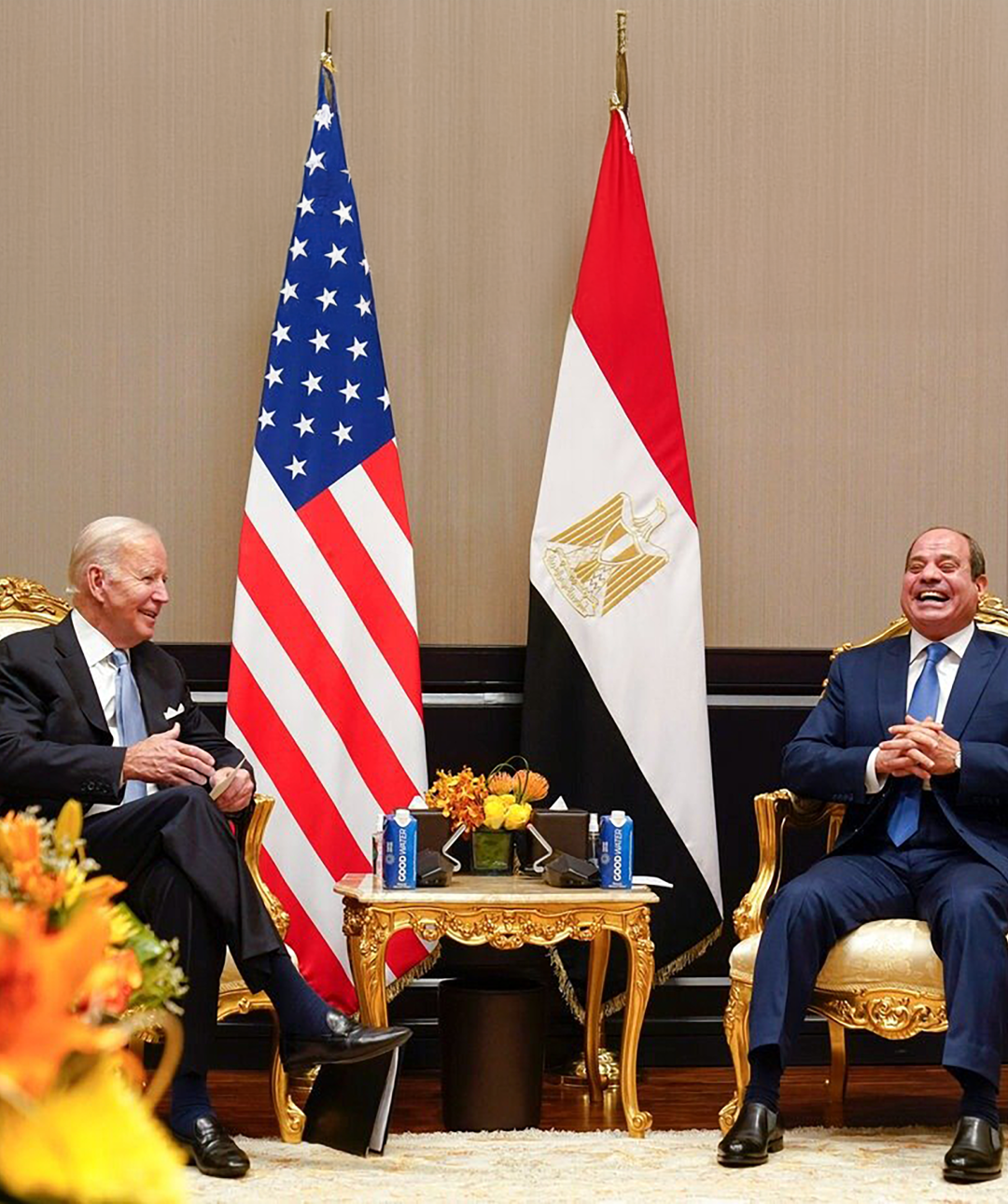 US President Joe Biden and Egyptian President Abdel Fattah el-Sisi meeting