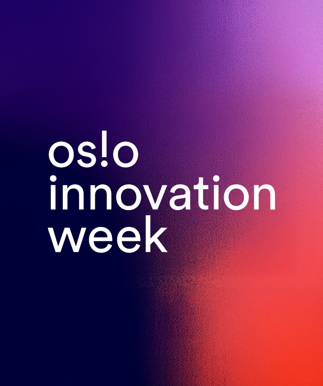 Oslo Innovation week website header purple, pink and red gradient background