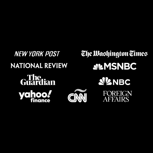 Poster featuring news outlets including MSNBC, New York Post, CNN, National Review and more