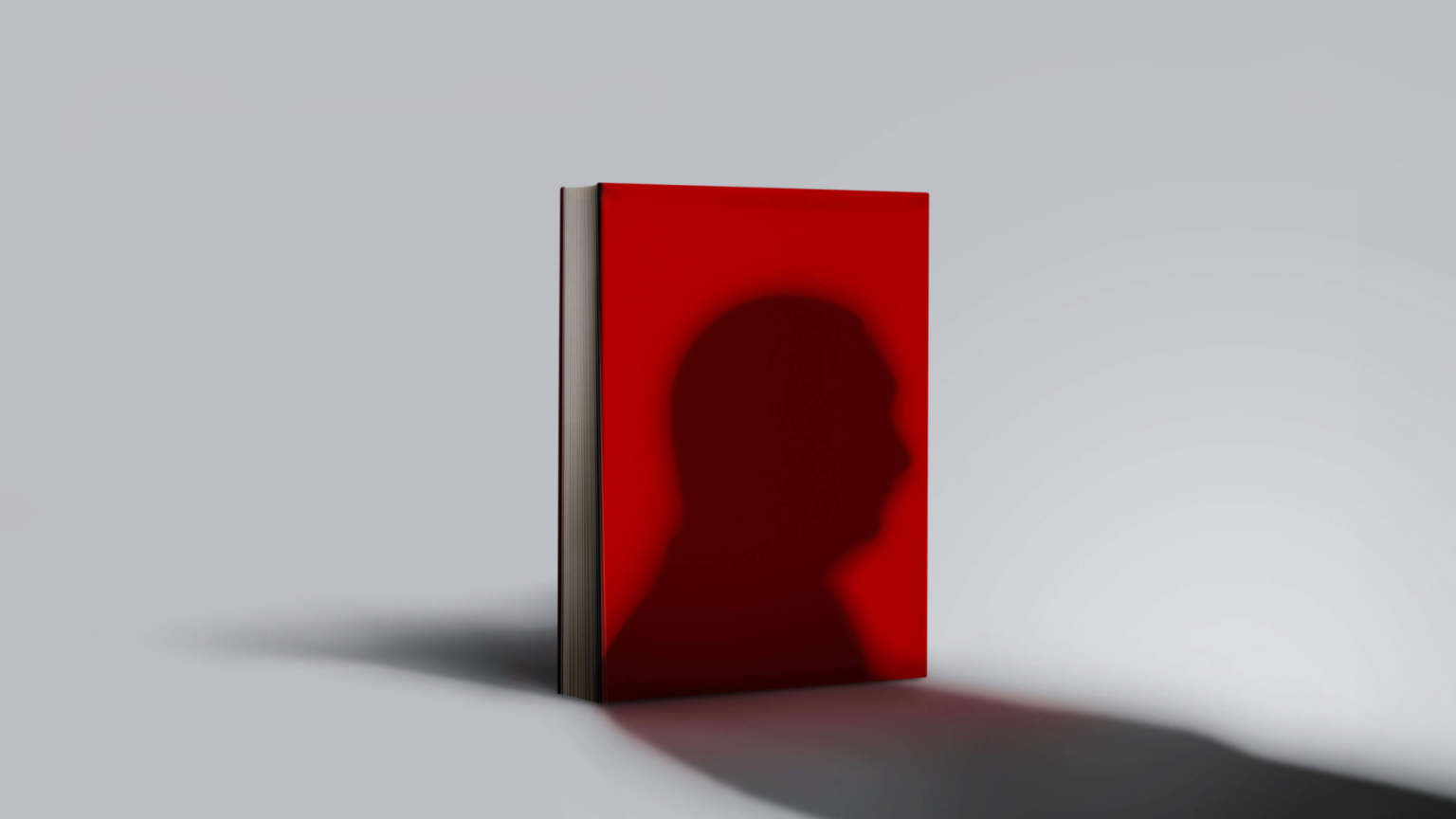 Red book with shadow of Russian president Vladimir Putin on front cover