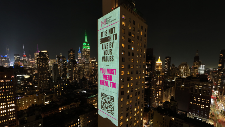 HRF Projects the Human Costs of the Fashion Industry Across New York City