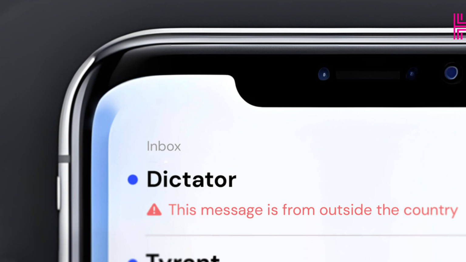 Email in iPhone inbox reading dictator