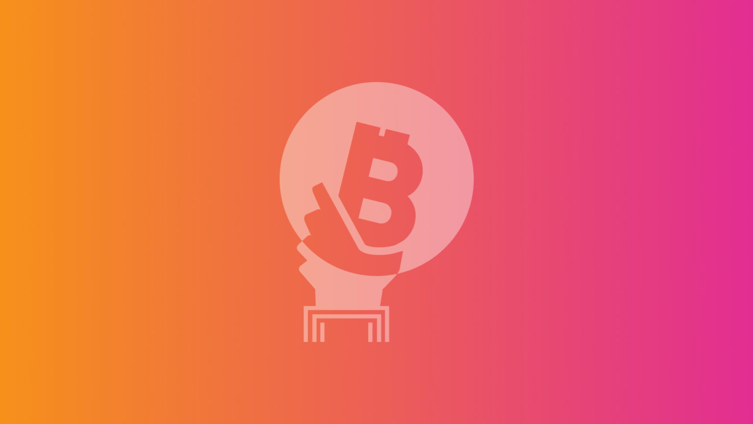 Bitcoin development fund logo with orange gradient background