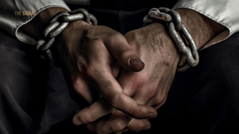 Taken blog post header showing chained up hands