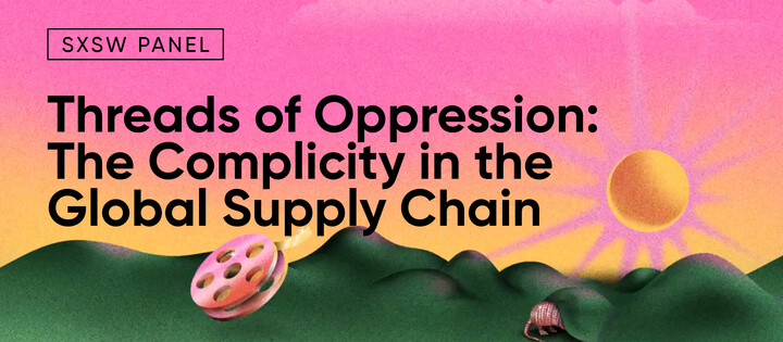 Threads of Oppression HRF SXSW panel header