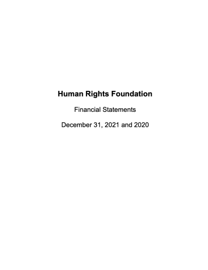 HRF 2021 Financial Statement