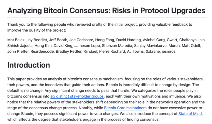 Analyzing Bitcoin Consensus: Risks in Protocol Upgrades by Lyn Alden, Steve Lee, and Ren