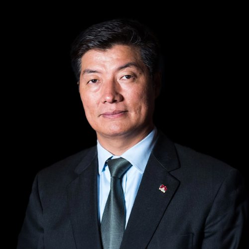 Lobsang Sangay headshot with black background