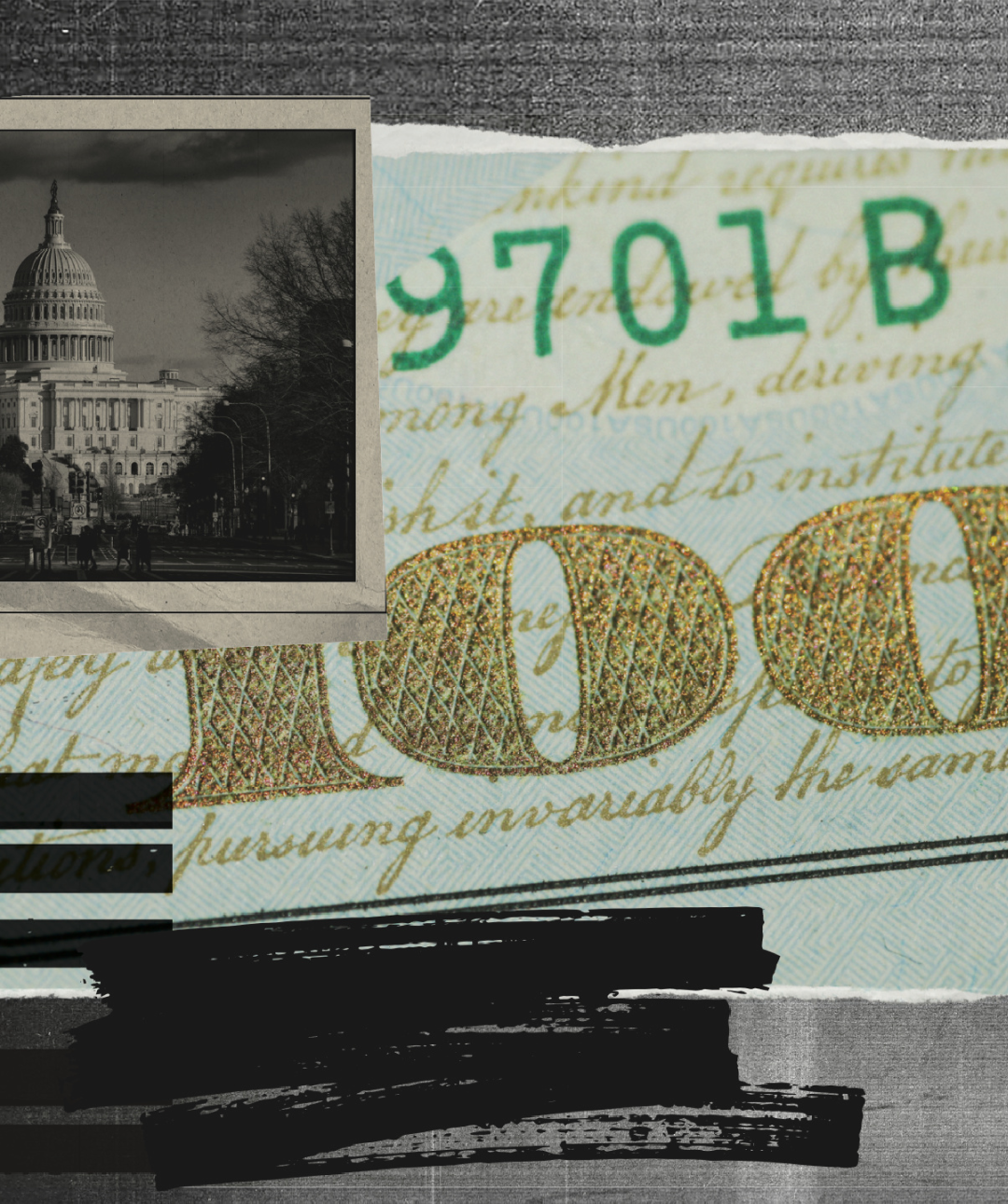 Capitol Hill and 100 dollar bill