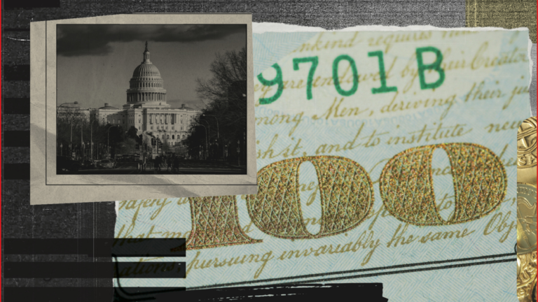 Capitol Hill and 100 dollar bill