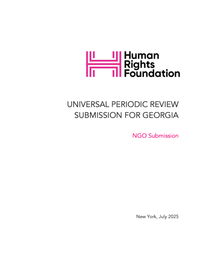 Human Rights Foundation Georgia UPR NGO Submission
