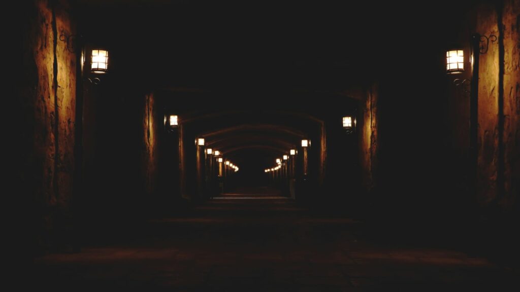 Dimly lit underground passage