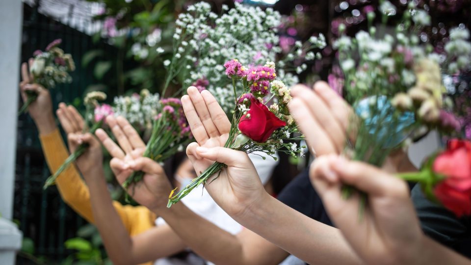 Youthquake Report - The Burmese people would lay flowers in public places as a part of a _flower strike_ to commemorate the victims killed during the violent crackdown following the February 1, 2021, coup