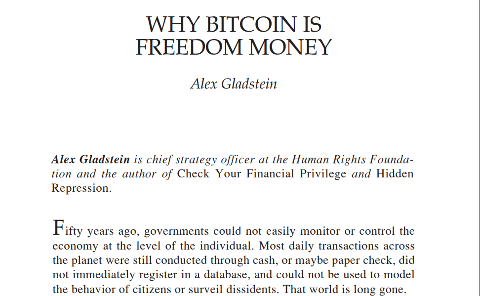 Why Bitcoin is Freedom Money